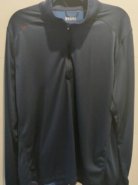 Rhone Men's XXL DARK Blue Long Sleeve 1/4 Zip T-shirts